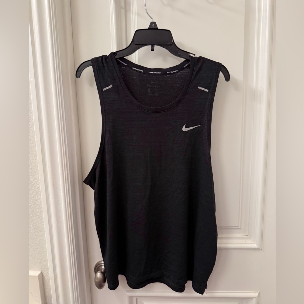 Nike Men's Black Tank Top with Swoosh